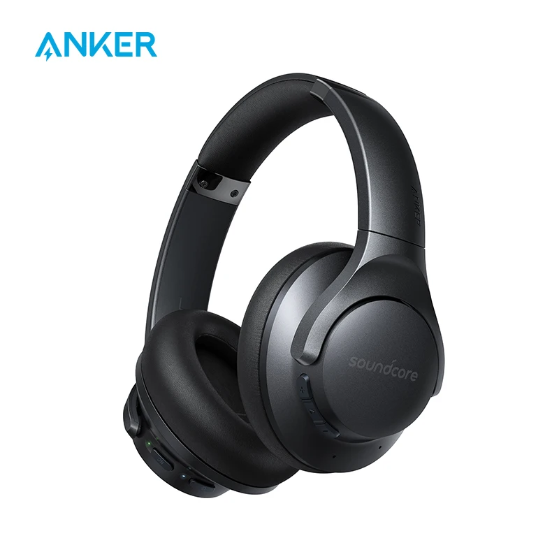 Soundcore by Anker Life Q20+ Active Noise Cancelling Headphones, 40H Playtime, Hi-Res Audio, Soundcore App, Connect to 2 Devices