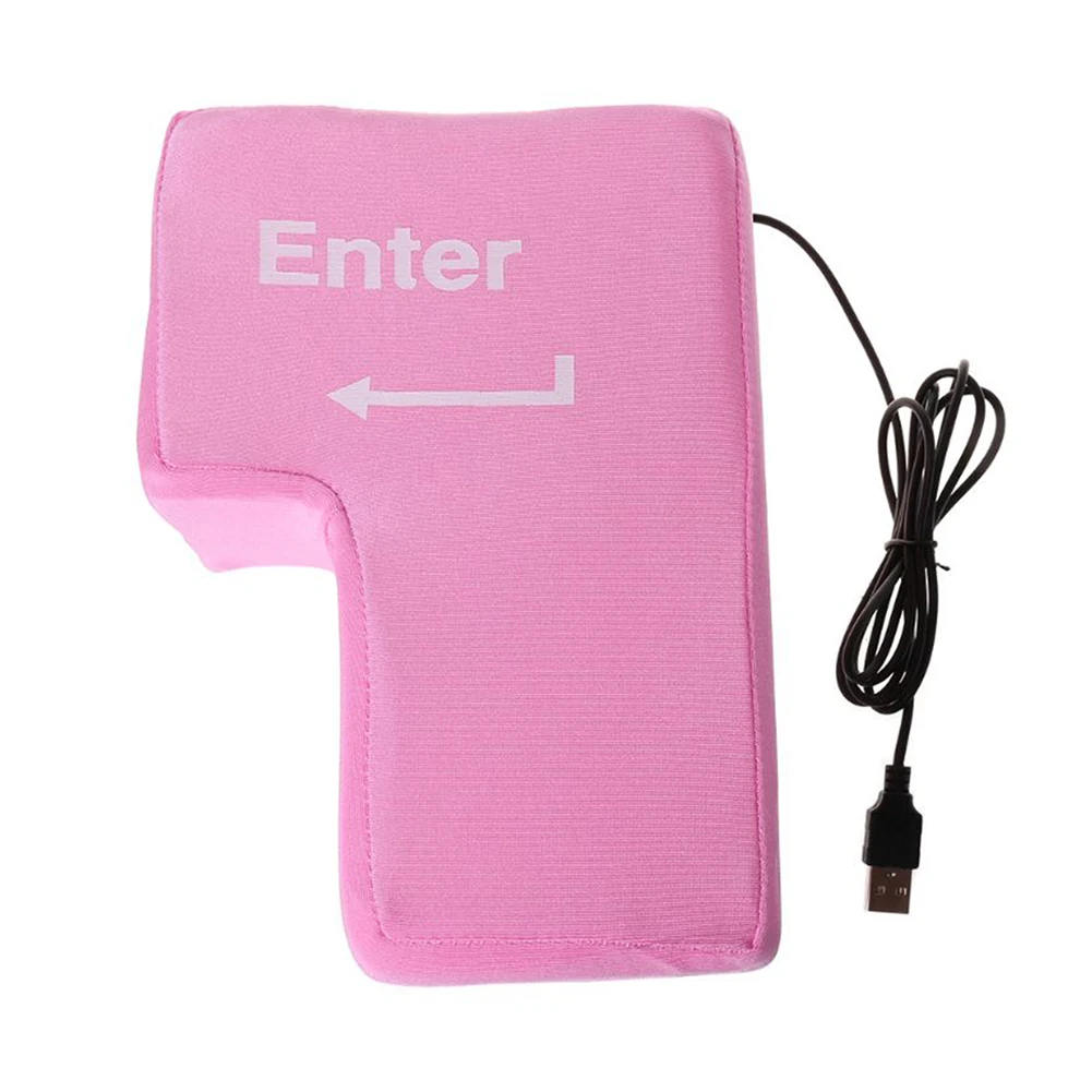 Anti-Stress Computer Huge Enter Key Big USB Keyboard Vent Button Pillow Desktop Stress Reliever Cushion | Компьютеры и офис