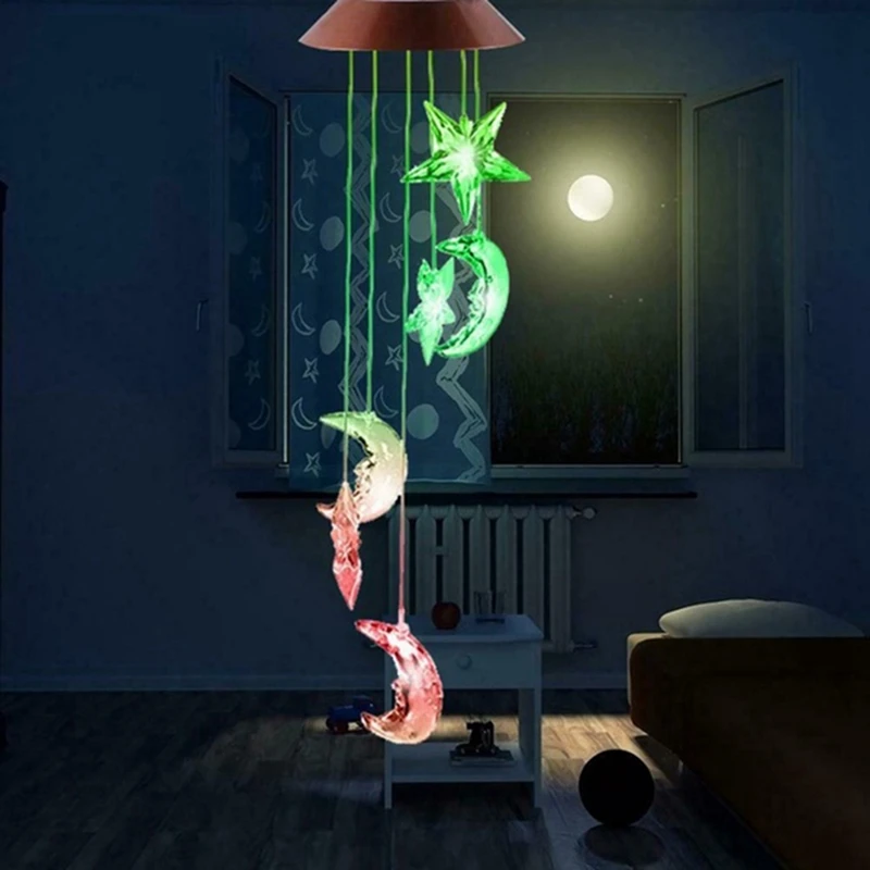 

Solar LED Wind Chimes Outdoor Garden Yard Tree Hanging Color Changing Lights