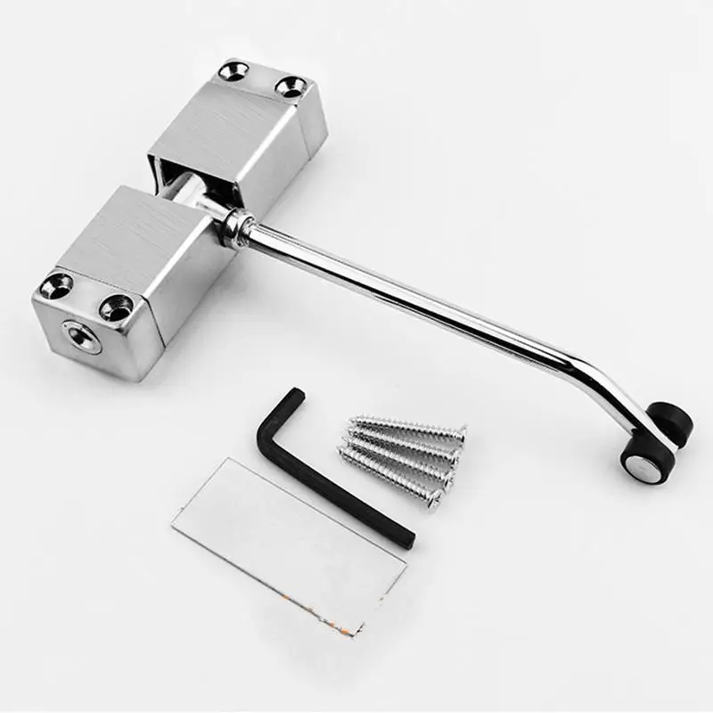 automatic door closer security system door closer aluminum alloy automatic door spring silver tone intensity slides free global shipping