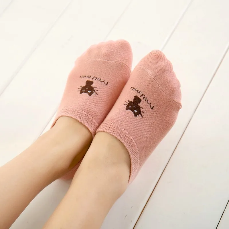 5 пар милых женских летних кошек в стиле Харадзюку|Носки-следки| |