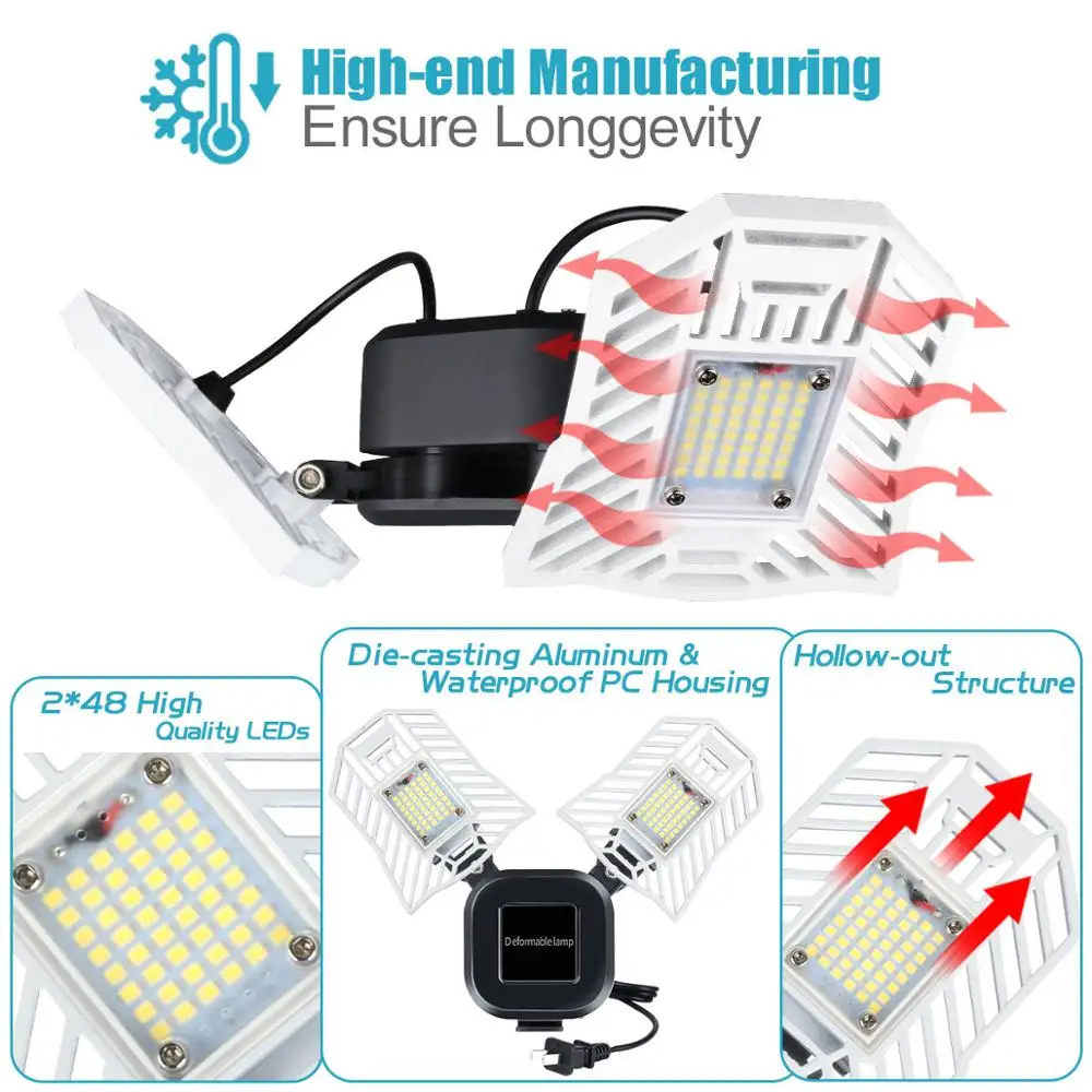 40 Вт светодиодный свет работы 6000LM IP65 Водонепроницаемый поворотный три LED SMD лампа