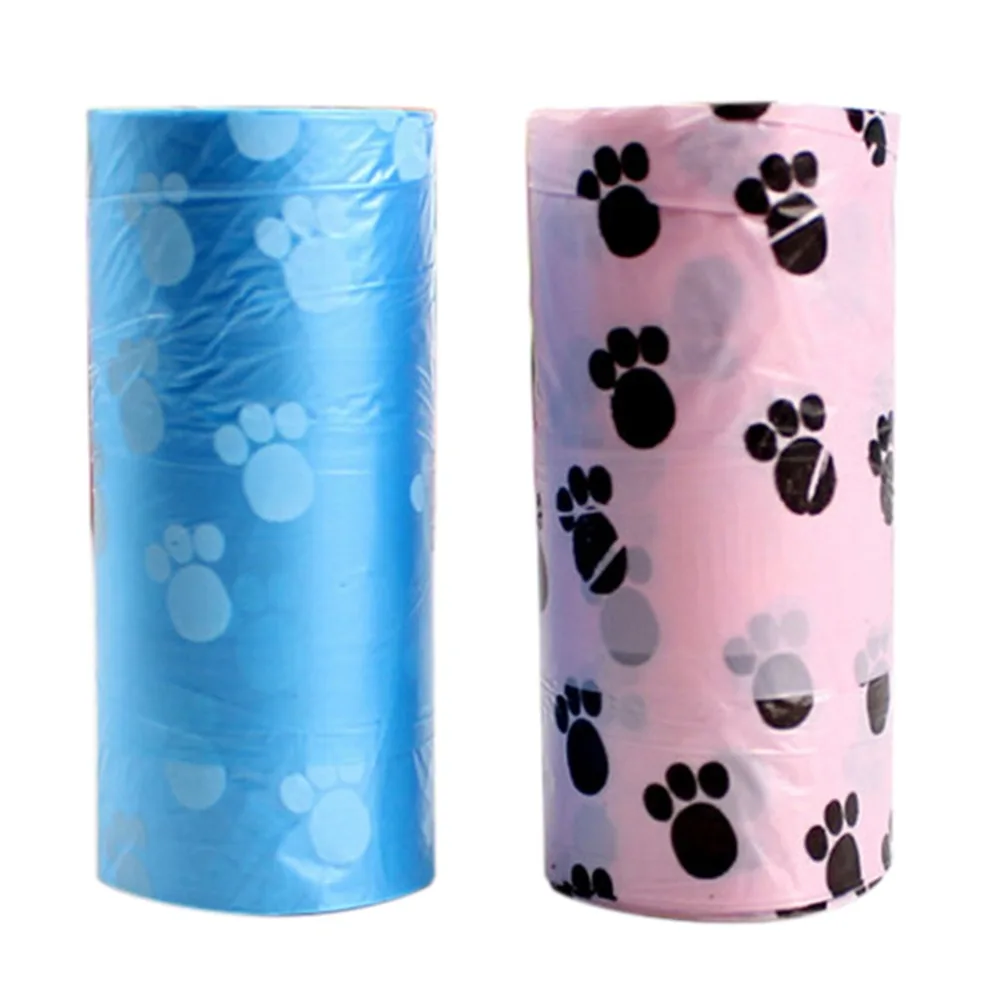 

15Pcs/Roll Waste Bags Convenient Health Pet Dog Poop Bag Pick Up Home Storage Bags Random Color