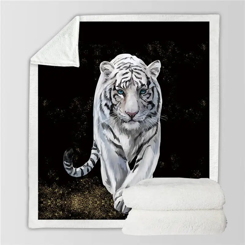 Постельные принадлежности Outlet Tiger детское одеяло s для кроватей акварельное плюшевое одеяло дикое животное пользовательское одеяло белый Cobertor роскошные постельные принадлежности - Цвет: Black