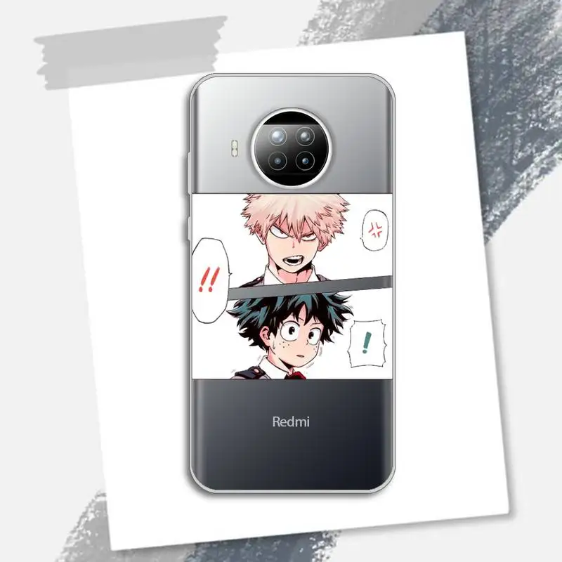 

Japanese Anime Art My Hero Academia Phone Case Transparent for Xiaomi Redmi note 10 t 8 9 pro lite 11