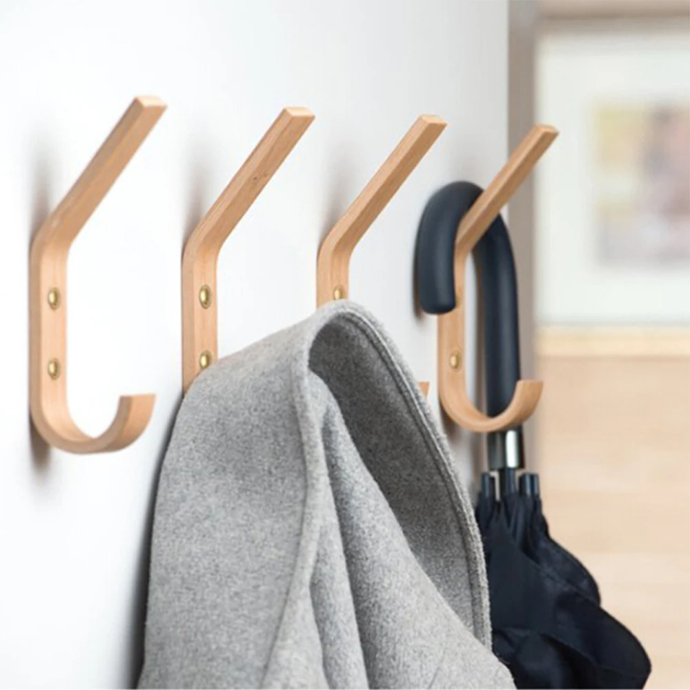 Деревянный крючок для полотенец пальто настенная вешалка одежды шляпы одинарный