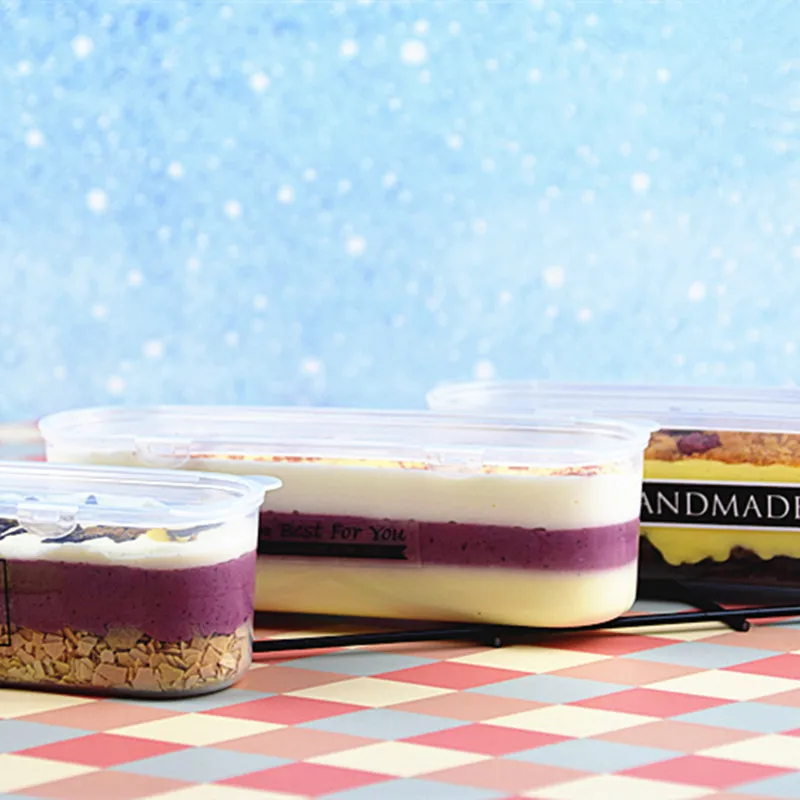 10 шт. высококачественный прозрачный квадратный пирог пластиковая чашка 250 мл вечерние подарки на день рождения мороженое десертный Декор чашка упаковка с крышкой