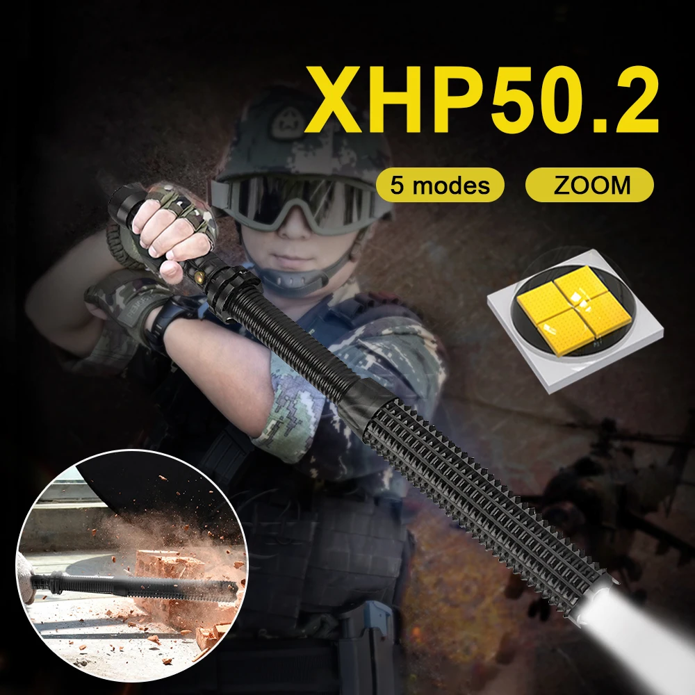 Мощный бейсбольный фонарь телескопическая дубинка cree XM L T6 светодиодный фонарик