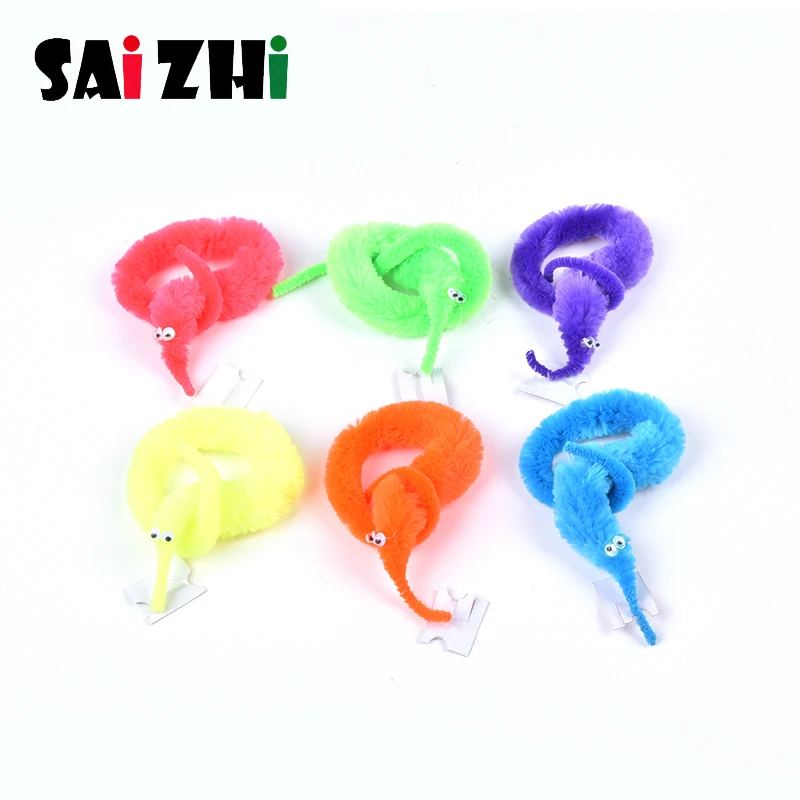 Saizhi 1/3/6 шт. волшебный извилистые Fuzzy червь покачиваться перемещение в виде морского конька для детей крупным планом улица, волшебная палочка и SZ4019