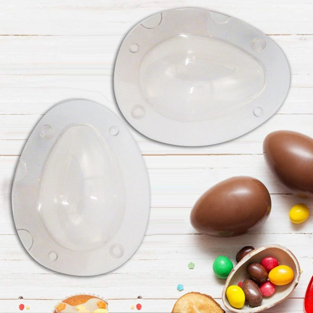 

1pcs 3D Egg Chocolate Mould Reusable Baking Craft Fondant Cake Sugar Durable Easter Egg Shape Crystal Mold Colorful Egg Mold