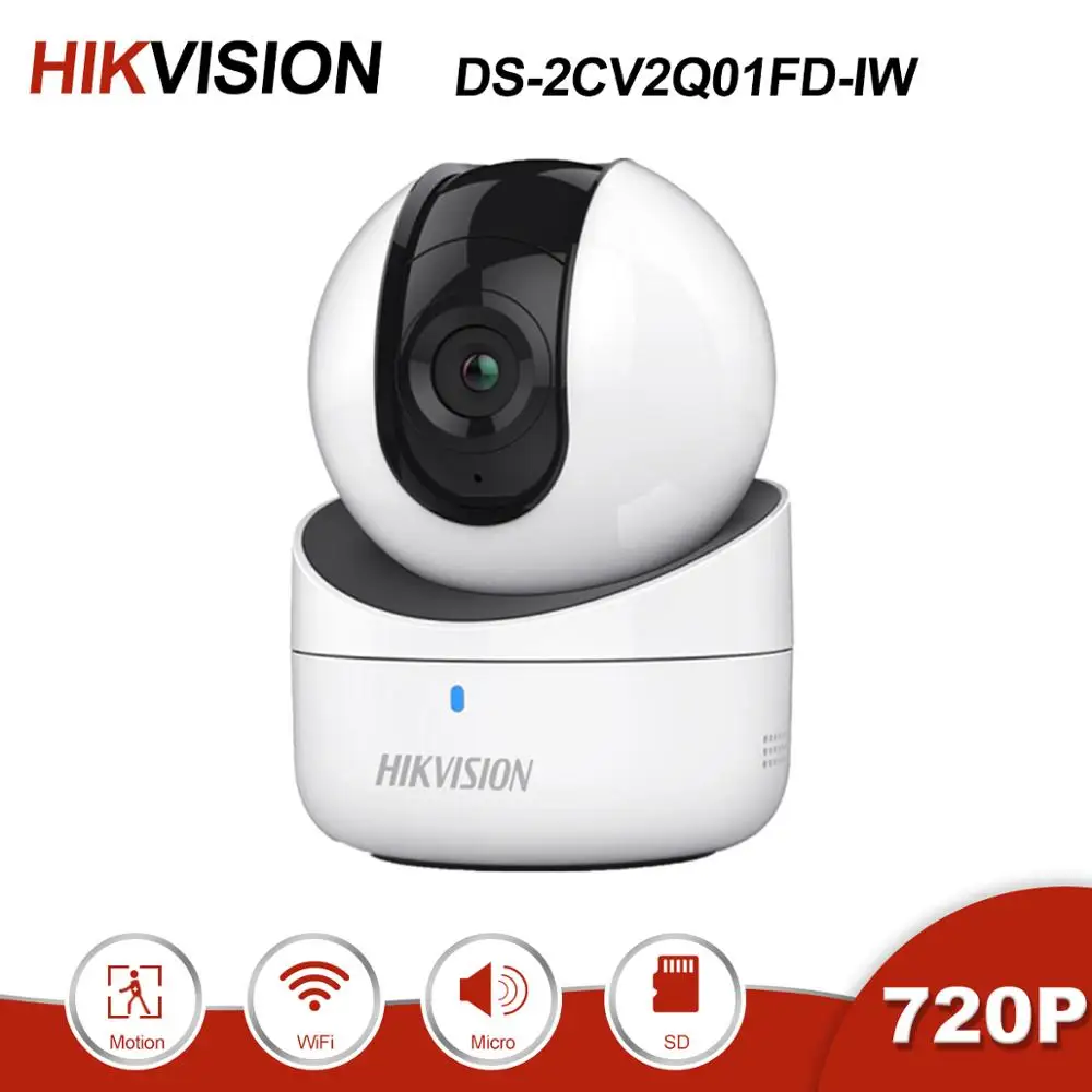 Hikvision DS 2CV2Q01FD IW Мини WiFi камера 720P CMOS беспроводная ip Wi Fi сеть PT Встроенный динамик и