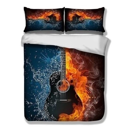 

3D Printed Sport Style Bedding Set with Football Basketball Baseball Fire and Water for Home Textile Duvet Cover Set