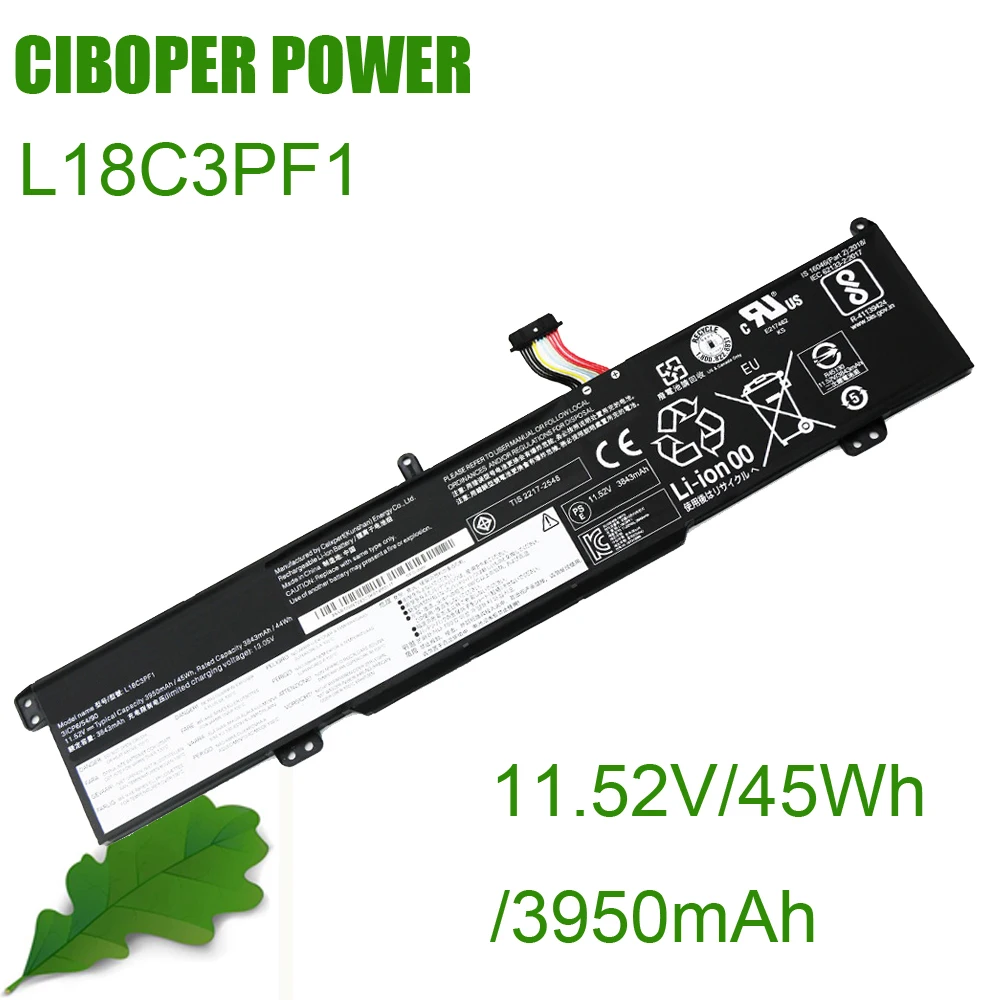 

CP New Genuine Laptop Battery L18C3PF1 11.52V 45Wh/3950mAh For L340 Gaming L340-15IRH L340-17IRH L18M3PF1