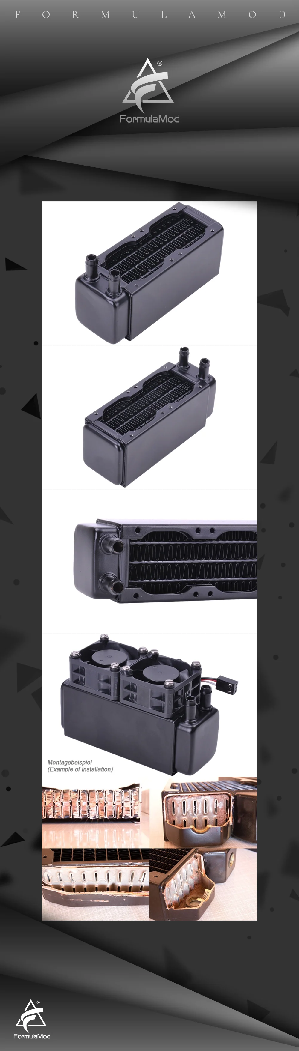 Холодный ряд полный медный радиатор Alphacool NexXxoS XT45 2*40 мм/80 мм