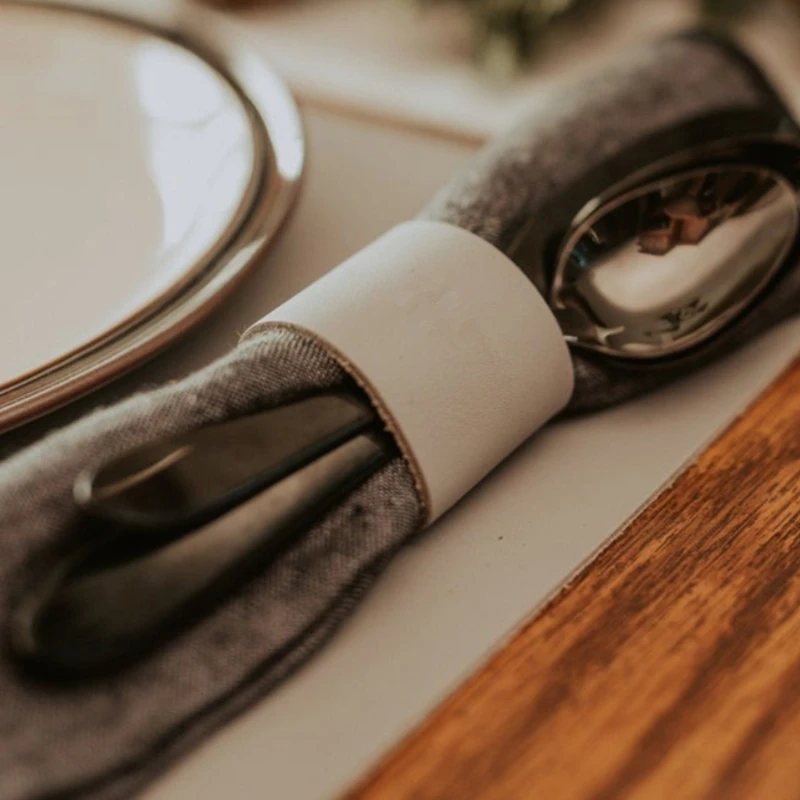 

Leather Napkin Rings Set of 4, Handmade Rustic Napkin Holder for Table Decor, Wedding, Dinner Party, Farmhouse Natural Ring