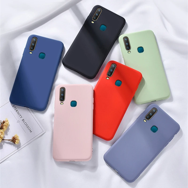 Жидкий чехол из углеродного волокна SolidColor для Vivo Y17 Y11 Y12 Y3 Y19 Y15 U3X U20 V17 Neo Z5X Z1 Pro S6 Z6 5G
