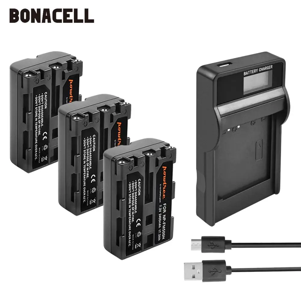 Bonacell 2400 мА/ч, NP-FM500H NP FM500H NPFM500H Камера Батарея+ ЖК-дисплей Зарядное устройство для sony A57 A58 A65 A77 A99 A550 A560 A580 Батарея L50