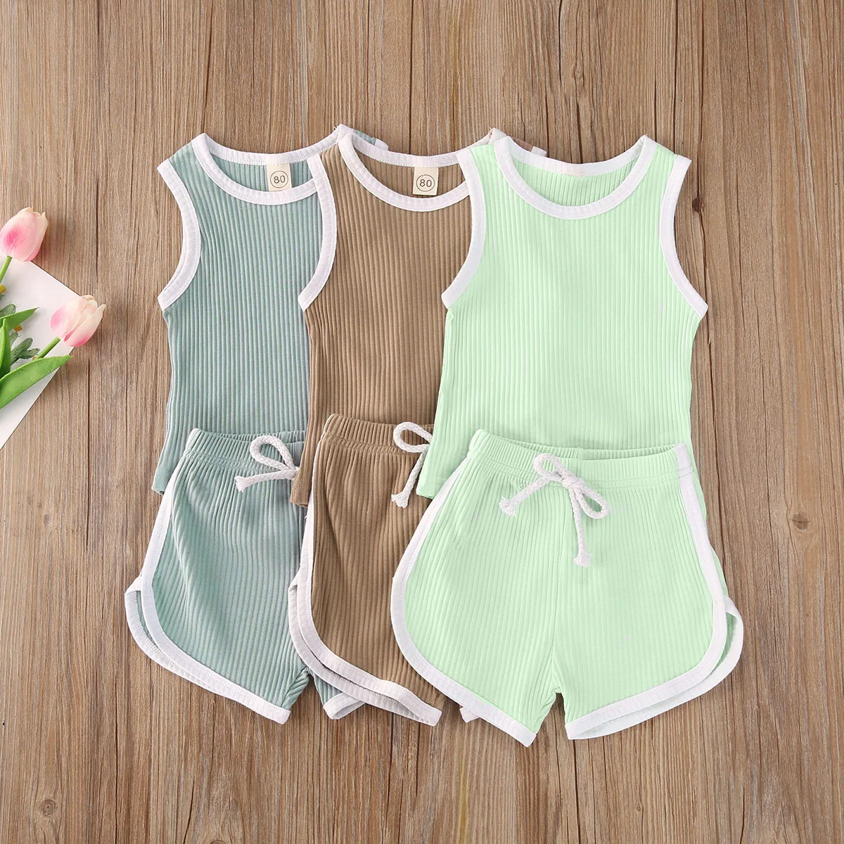 Летняя одежда для маленьких мальчиков и девочек футболки без рукавов