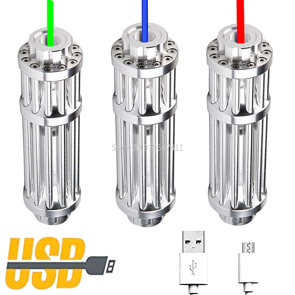 

Синяя лазерная указка со встроенным USB аккумулятором, зеленая и красная лазерная указка, лазерная указка с регулируемым фокусом, лазерная р...