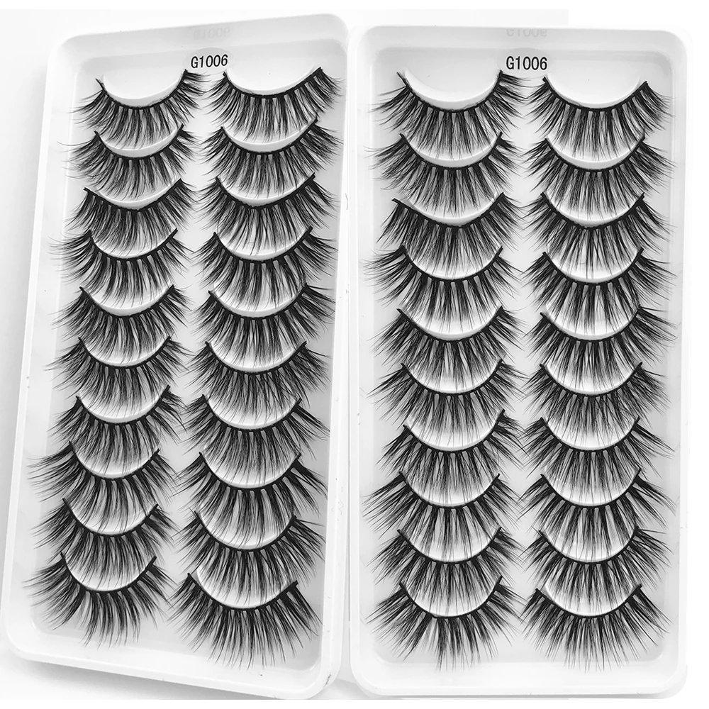 

10 pairs 3D Lashes False Eyelashes Mink Eyelashes Mink Lashes Natural Dramatic Volume Eyelashes Extension Fake Lashes