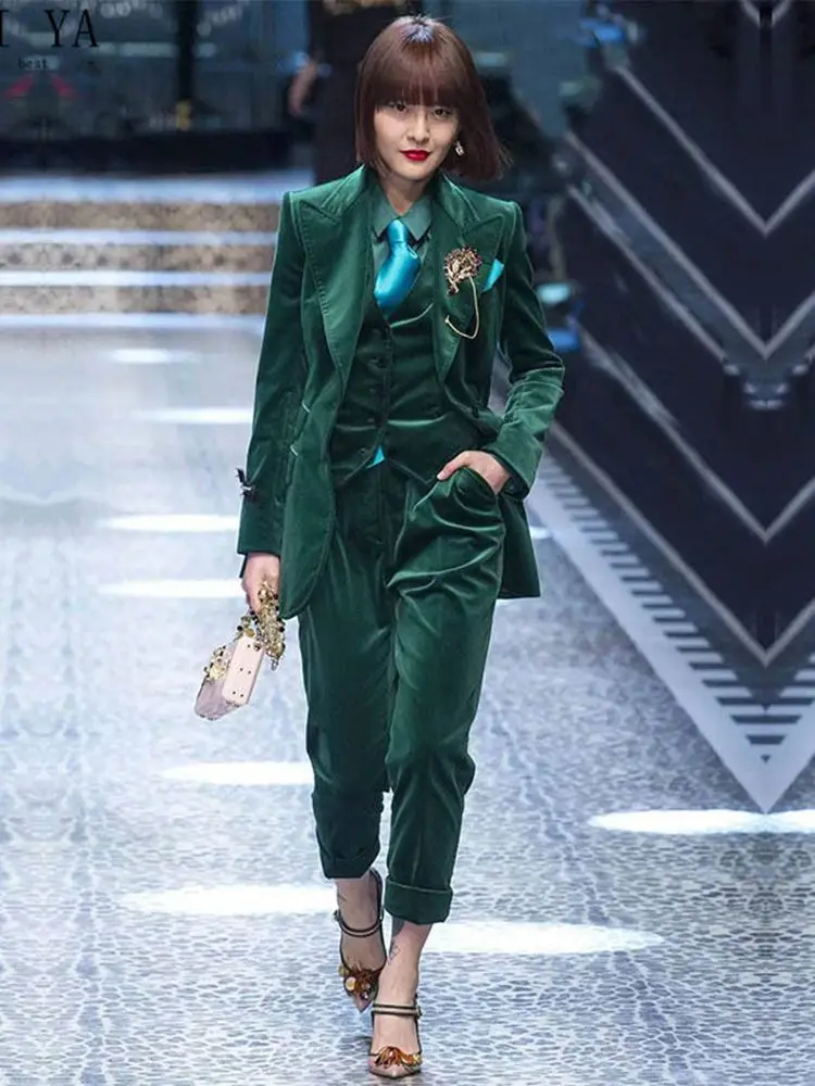 dark green ladies suit