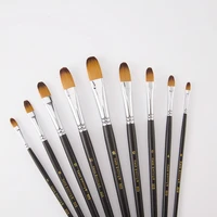 9pcsset paint by numbers brushes watercolor gouache paint brushes different shape round pointed tip nylon hair art supplies