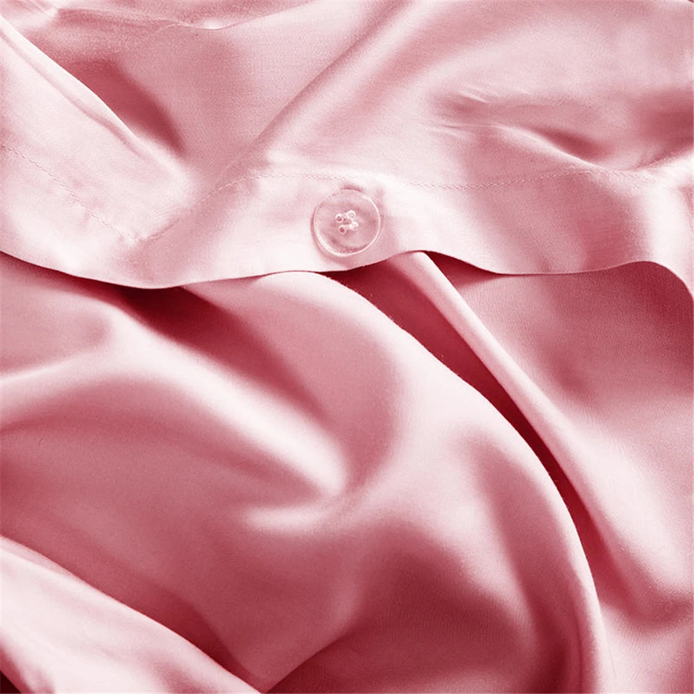 

Lofuka Noble Pink Beauty 100% Silk Bedding Set Beauty Healthy Hair And Skin Soft Duvet Cover Queen King Flat Sheet Pillowcase