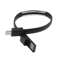 hot 22cm portable noodle usb cable wristband micro usb cable charger charging data sync for android cell phone best price dec22