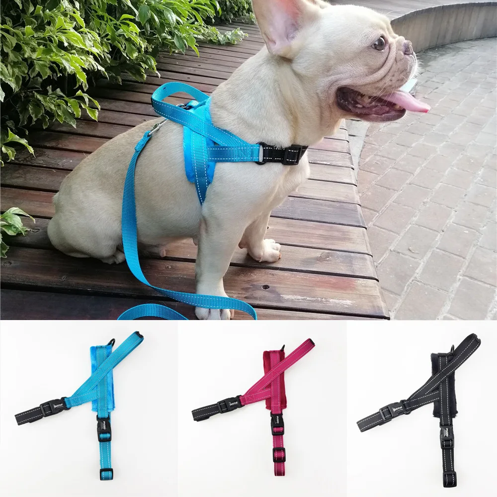 

No Pull Dog Harness Comfortable flannel liner Reflective Adjustable Basic Nylon pet harness vest Outdoor Walking Training Strap