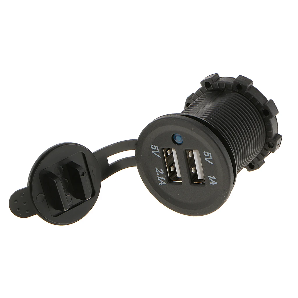 

12V-24V Waterproof Motorcycle Car Dual USB Port Charger Socket Outlet