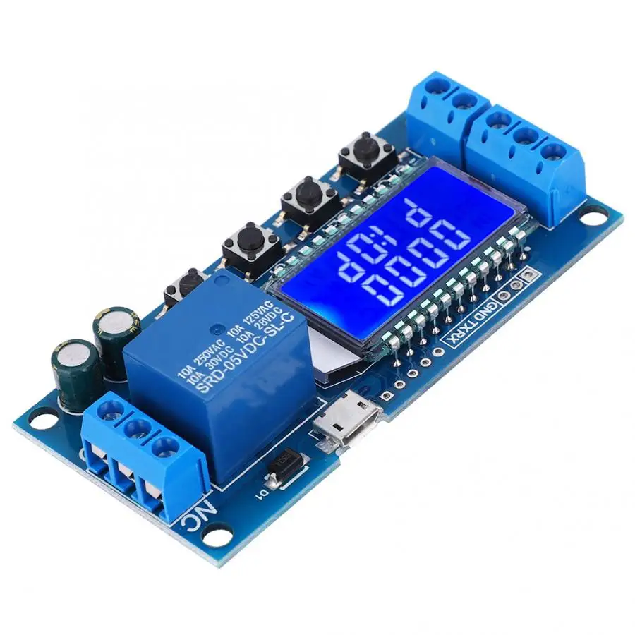 Релейный модуль с задержкой времени постоянный ток 5 В 12 24 ЖК-дисплей таймер цикла