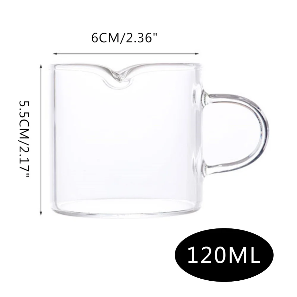 100ML Double Mouth Milk Jugs Small Glass Coffee Cup Espresso Mug High Temperature Resistant Sharing | Дом и сад