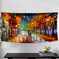 oil painting style nature tapestry wall hanging hippie witchcraft macrame tapestry carpet wall cloth mandala roomboho decor