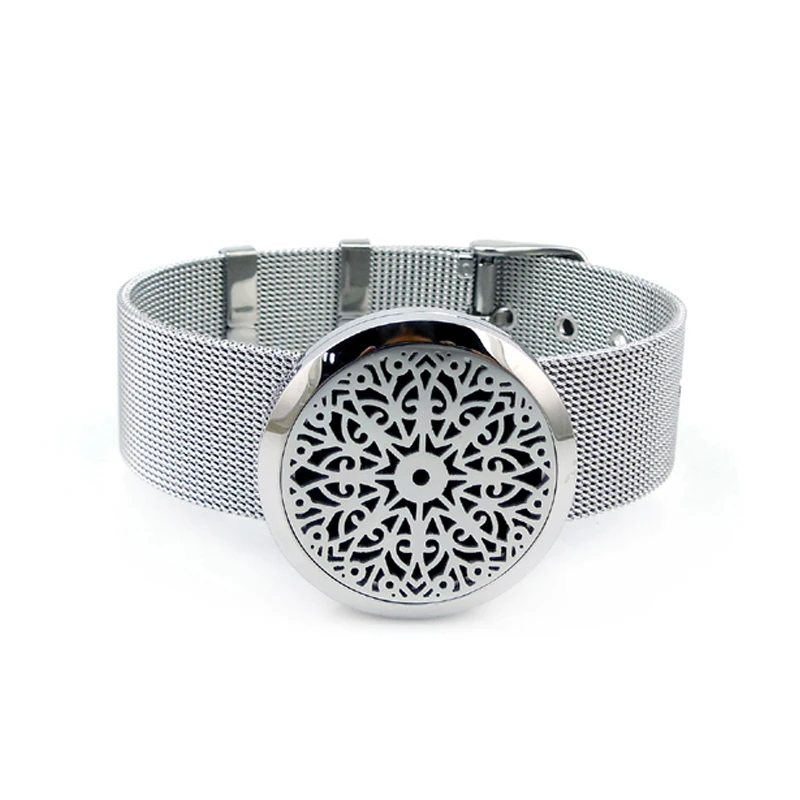 silver 30mm Круглый Серебряный крест старого мира(30 мм) с металлической сеткой из нержавеющей стали, браслет для ароматерапии/диффузорный медальон с маслами - Окраска металла: silver 30mm