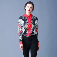 button up blouse women turn down elegant shirts mujer floral print chemise femme full long sleeve spring summer blusas y camisas