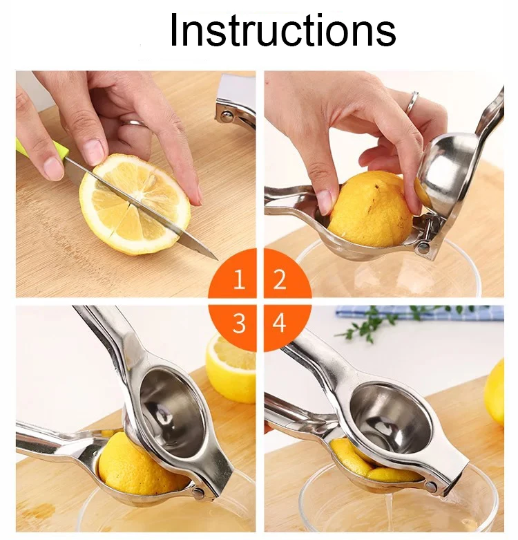 

Lemon Squeezer Stainless Steel Orange Juicer Fruit Juice Reamers Fast Handle Press Multifunctional Tool Kitchen Accessories