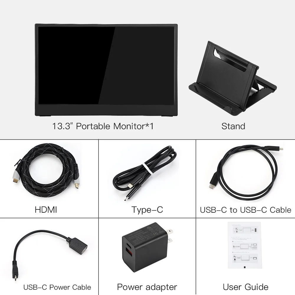 

Eyoyo EM13X 13.3" Portable Gaming Monitor USB C HDMI IPS 72% NTSC 1080P LCD Screen PC Laptop Display for Phone Xbox Switch PS4