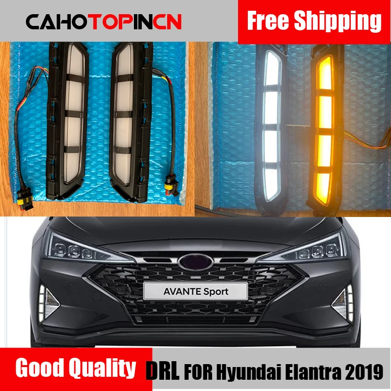 DRL для Hyundai Elantra 2019 2020 AVANTE светодиодсветодиодный дневные ходовые огни дневной свет