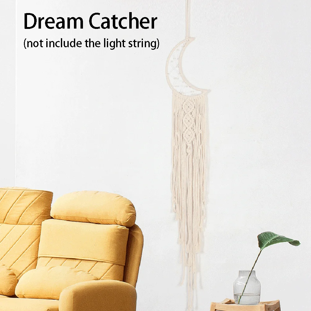 

Hand-woven Moon Tapestry Dream Catcher Decorative Dream Catcher Tassel Wall Hanging Cotton Weave Tapestry For Home Decoration