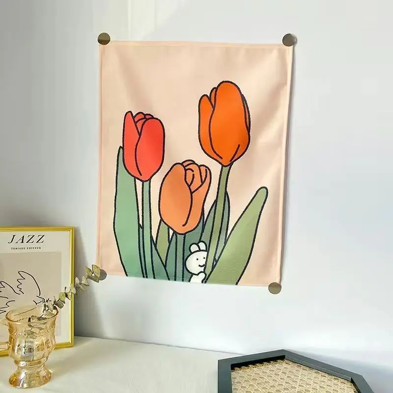 

Kawaii Room Tapestry Bedroom Home Anime Cartoon Christmas Decoration Accessories Tapestry Dormitory Wall Decoration Backdrop