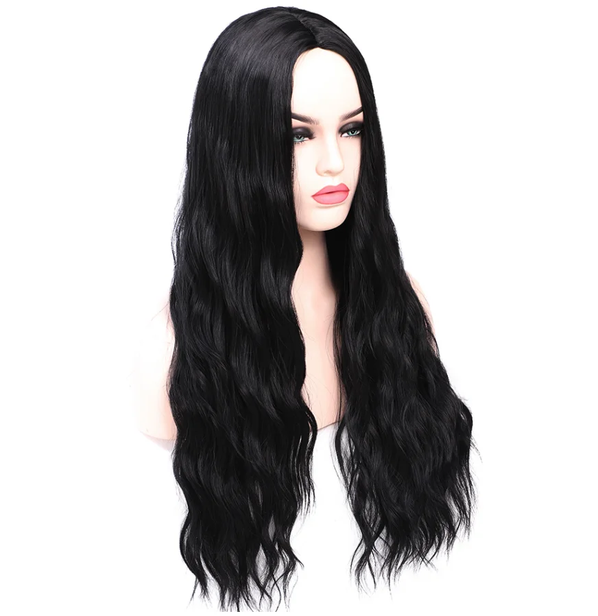 Черные синтетические парики для женщин FREEWOMAN парик с волнистыми волнами в
