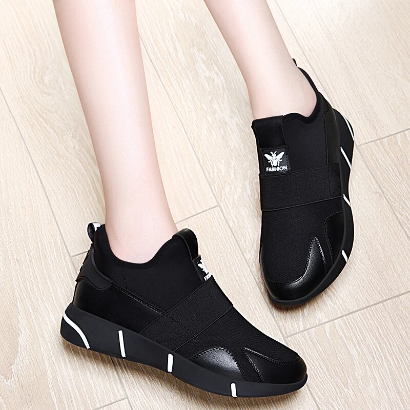 

Women Shoes 2019 New Spring Autumn Elastic Mesh Shoes Fashion Wild Platform Footwear Breathable Female Casual Shoes Sneakers