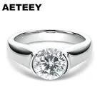 2 карат D Цвет Муассанит Свадебные Кольца для женщин с покрытием 18-ти каратным белым золотом Цвет 100% 925 стерлингового серебра ювелирные украшения JA-15