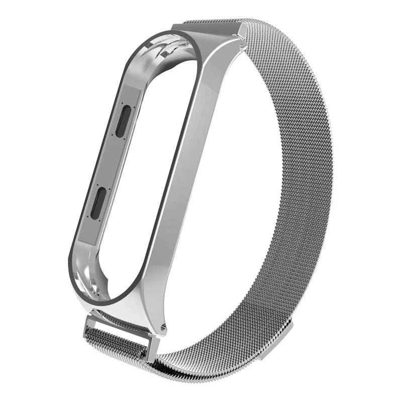 Silver JKER ремешок для Xiaomi mi Band 3 mi Band 4 ремешок для Xiaomi mi band 3 браслет для Xiaomi mi группа 4 магнит металл из нержавеющей стали - Цвет: Silver