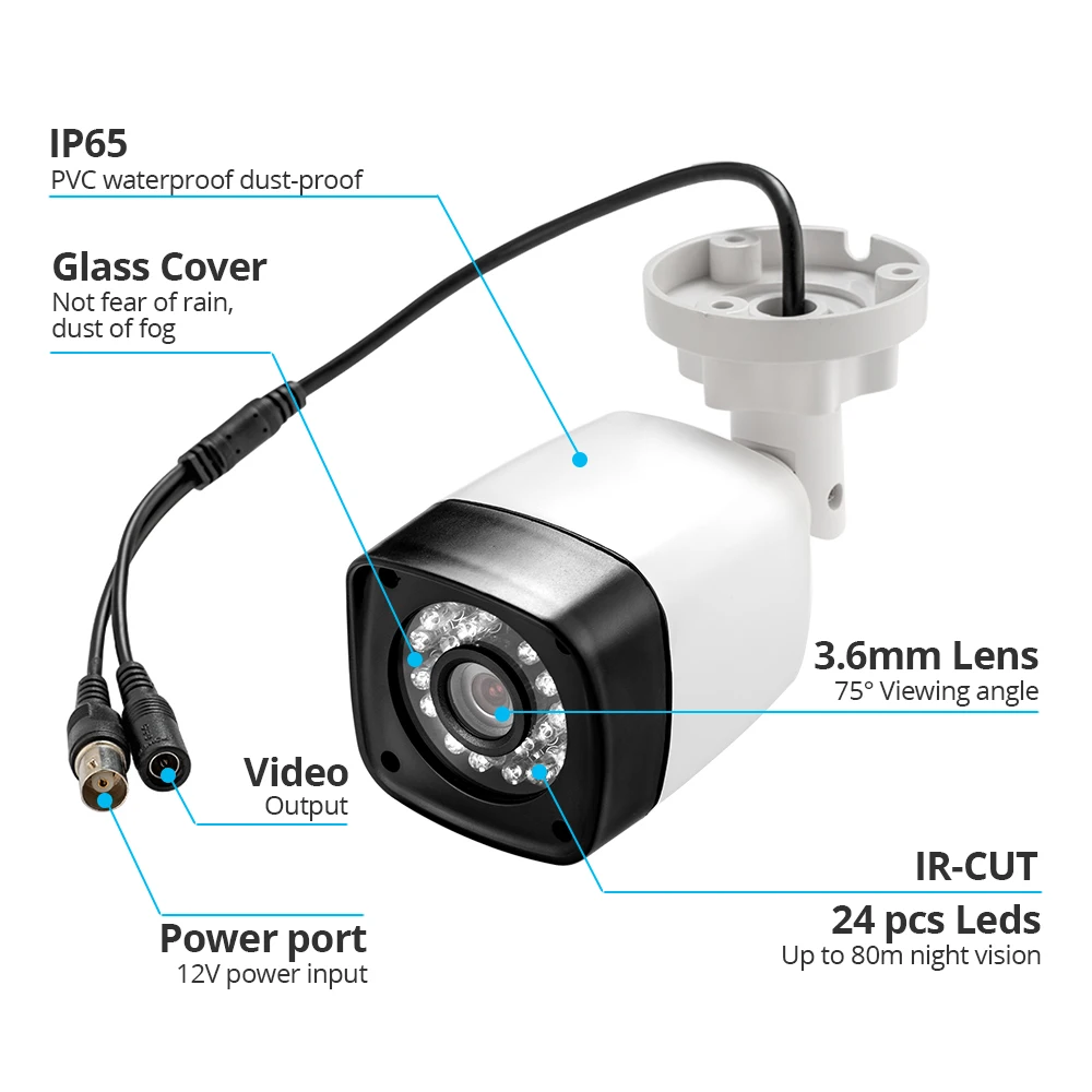 FUERS 4CH DVR комплект камер видеонаблюдения Система безопасности 1520P IR-CUT Открытый