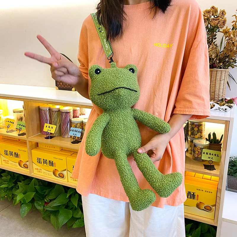 

NEW Cute Frog Plush Baby's Shoulder Bag Baby Plush Toys Three Styles Cute Phone Bag Cosmetic Bag Coin Purse Perfect Gift 43cm