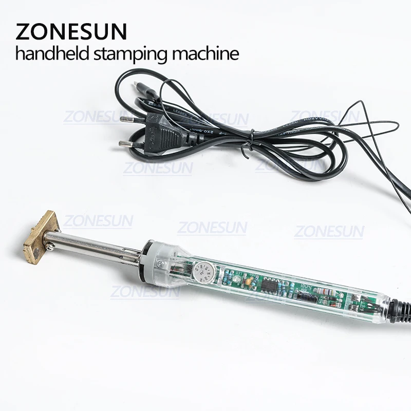 ZONESUN 220V/60W Handheld Hot Foil Stamping Machine and Cooled Leather Custom LOGO Branding iron Trademark Embossing | Инструменты