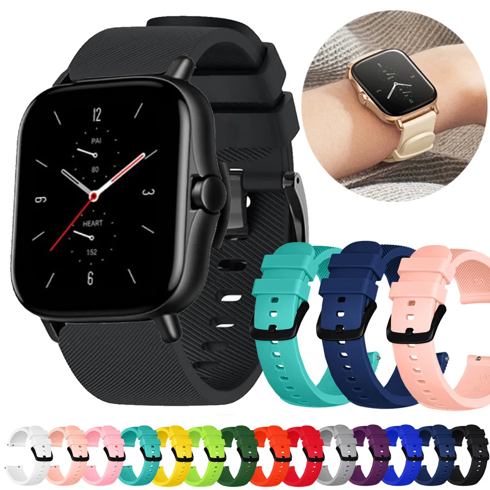 

Для Huami Amazfit GTS 2 GTR 42 мм силиконовый ремешок GTS2 Сменные Ремешки для наручных часов браслет 20 мм ремешок для часов Amazfit Bip 1S Lite