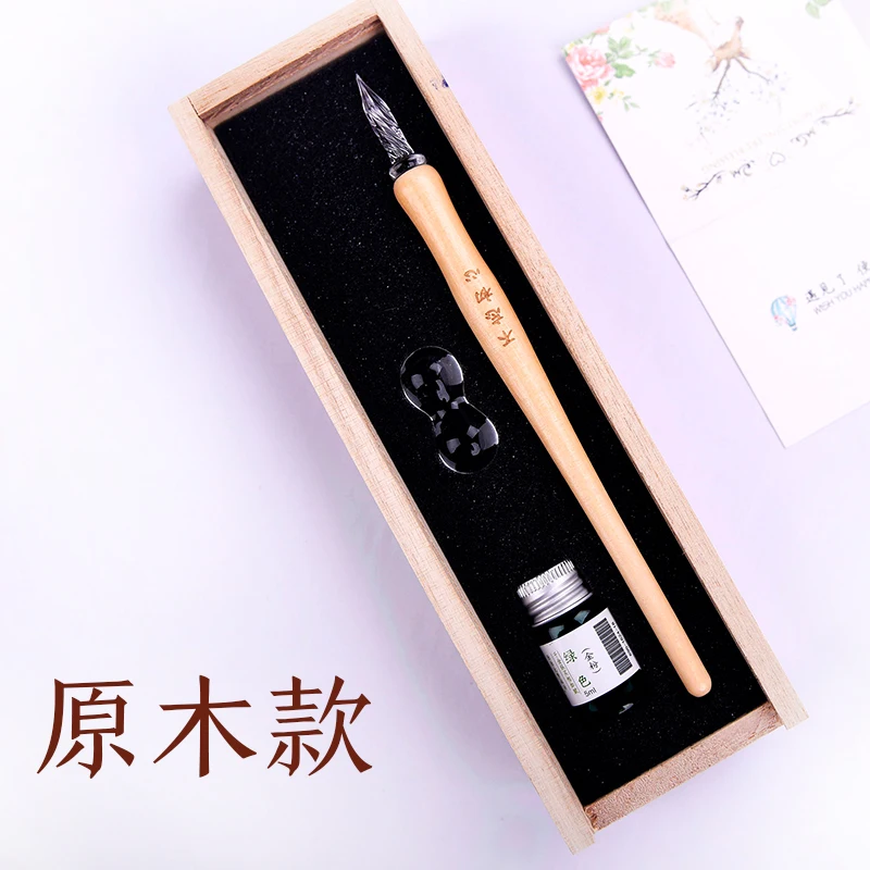 Ручка ручной работы из хрустального стекла креативная оригинальная деревянная