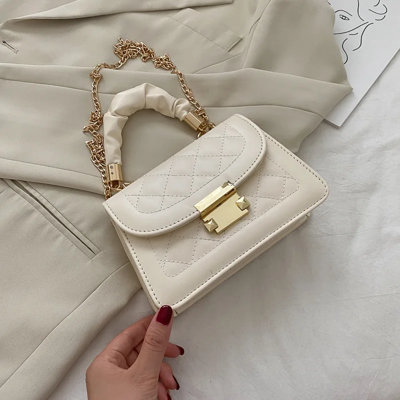 

Popular Simple Female Daily Bag Casual PU Leather Sling Handbag Purse Women Elegant Chain Shoulder Crossbody Bag